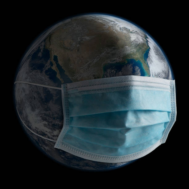 istock Earth with a Surgical Mask from Space, Photo from NASA 1215387929