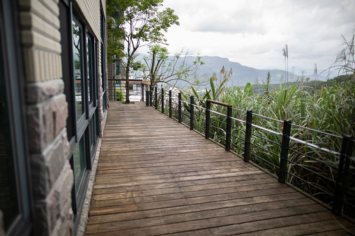 Big building terrace of a modern apartment with a wonderful view