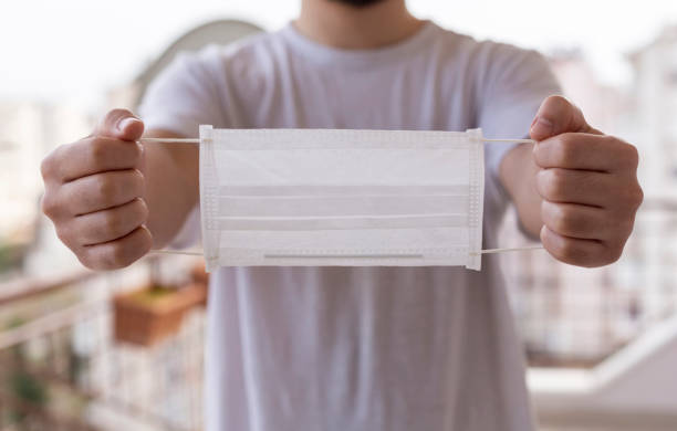 istock Cleaning by hanging the health mask 1215389975