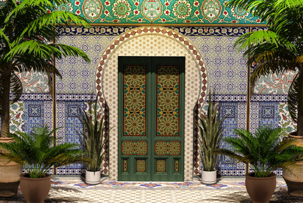 Typical blue gate in Sidi Bou Said, Tunisia
