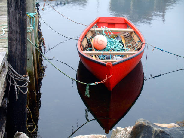 istock Orange Boat in the Fog 1215395360