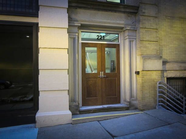 istock Building Entrance at night 1215395554