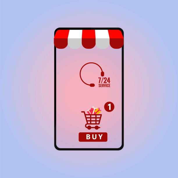мобильный телефон рынка приложения, бесплатная доставка 24 / 7 по всему миру - information sign shopping cart web address sign stock illustrations