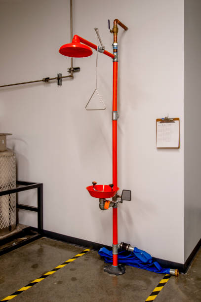 istock Emergency Shower and Eye Wash Station 1215399349