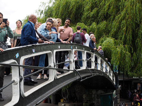 London, UK - Summer 2018: View of the bridge at Camden Lock Market, London at day