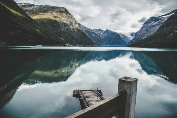 istock Lovatnet Lake views around Geiranger, in Norway 1215402621