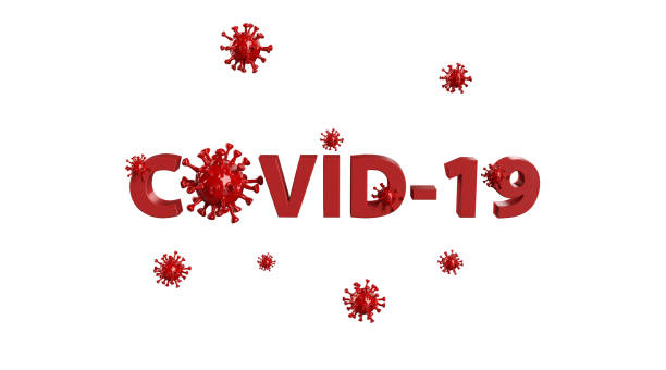 istock red COVID-19 word with the virus cells (clipping path) 1215402902