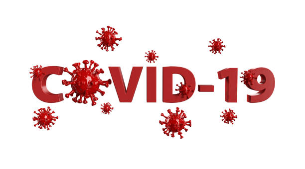 istock red COVID-19 word with the virus cells (clipping path) 1215402921
