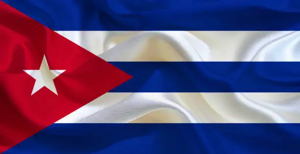 Cuba flag silk shiny
