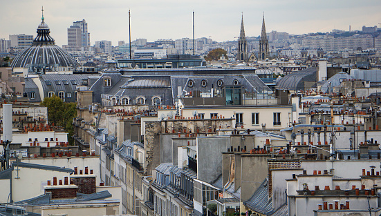 roofs of Paris at dusk