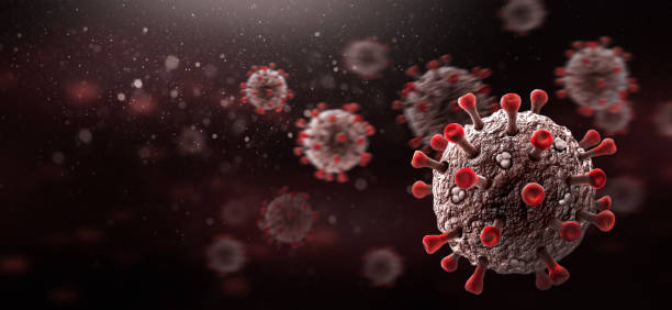 Corona Virus Corona Viruses against Dark Background viral infection photos stock pictures, royalty-free photos & images