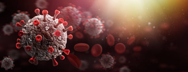 istock Viruses and Blood Cells. Copy Space. 1215406950