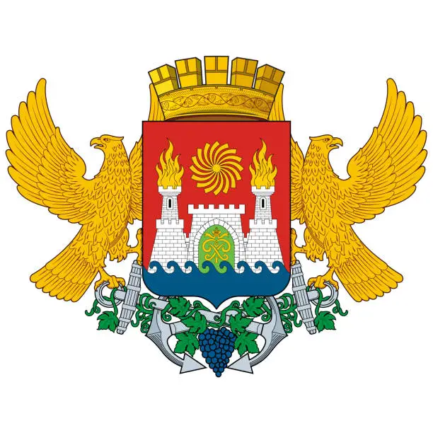 Vector illustration of Coat of arms of Makhachkala in Republic of Dagestan of Russia