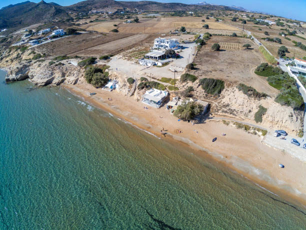 istock Aerial view with Sand and cliffs in Provatas beach 1215409901