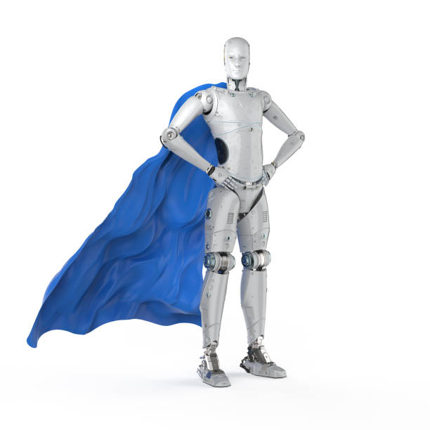 istock superhero cyborg with blue cloak 1215414825