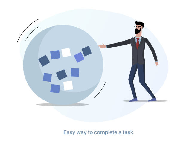 Scrum master and tasks. Easy way to solve the problem Scrum master and tasks. Easy way to solve the problem. Easy solution. CRM. Genius idea. A simple solution. Easy business. Eureka. Kanban, Scrum, Minimum investment. Agile team. tsp stock illustrations