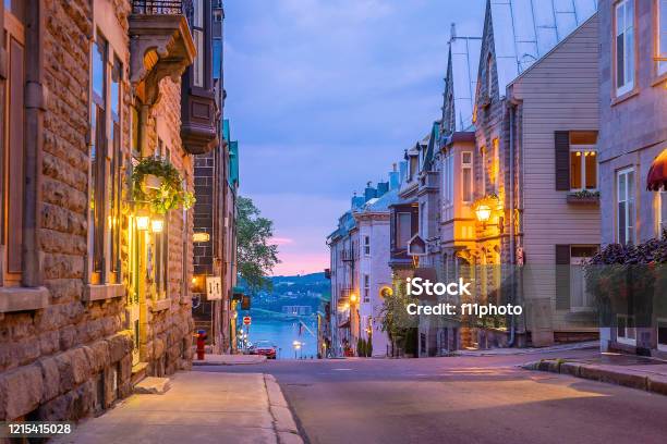 Old Town Area In Quebec City Canada Stock Photo - Download Image Now - Montréal, Quebec City, Quebec