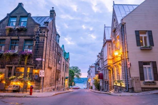istock Old town area in Quebec  city, Canada at twilight 1215415049