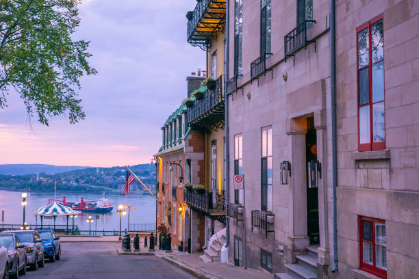 istock Old town area in Quebec  city, Canada at twilight 1215415055