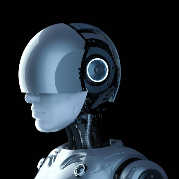 istock Female cyborg with goggle 1215416001