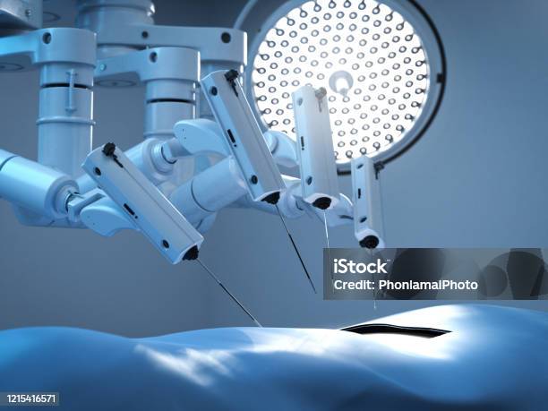 Operoboter Im Operationssaal Stockfoto und mehr Bilder von robotergestützte Chirurgie - robotergestützte Chirurgie, Roboter, Operation