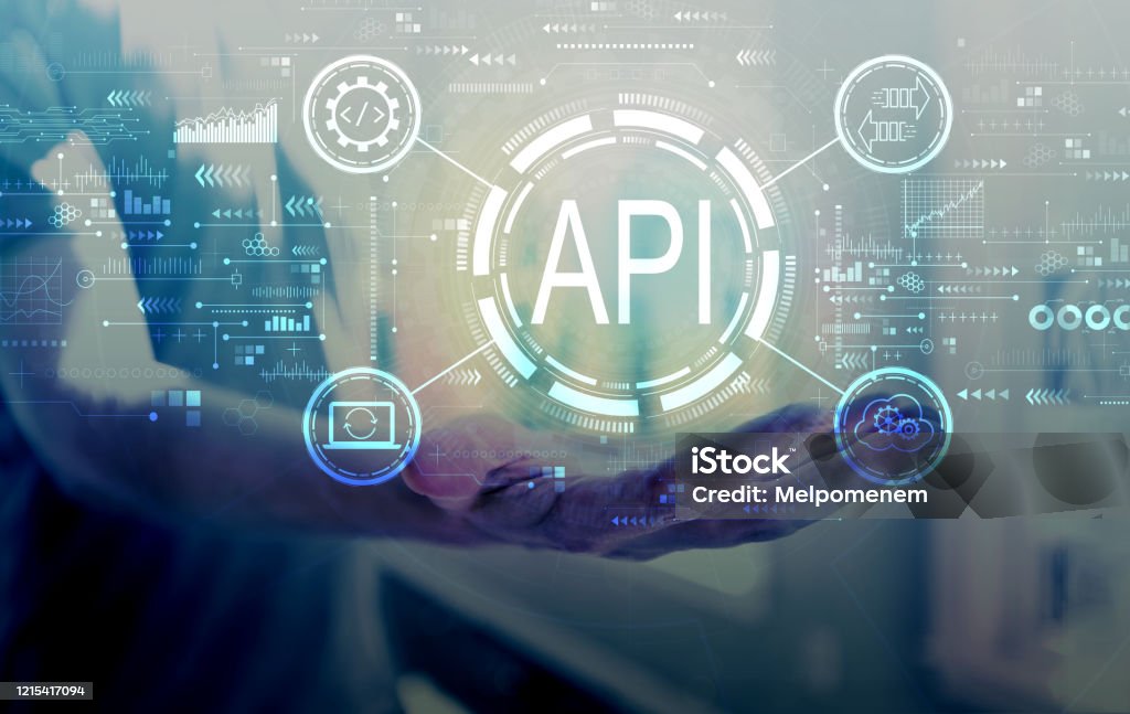 api - application programming interface concept with... Api Application Programming Interface Concept Api Concept With Young ...