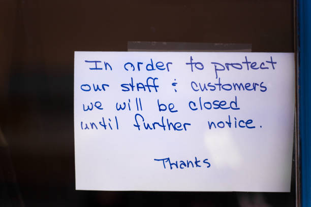 istock Handwritten “Closed Until Further Notice” Sign 1215421487
