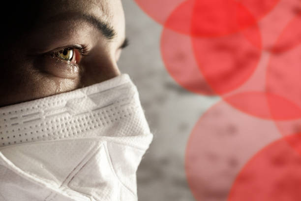 Women with safety mask from coronavirus. Coronavirus outbreak around the world. stock photo