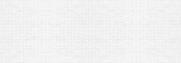 istock Abstract white brick wall texture for your design background or wallpaper. Panorama picture. 1215430308