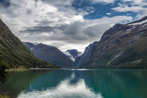 istock Lovatnet Lake views around Geiranger, in Norway 1215435338