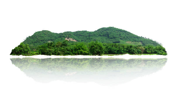 istock Panorama island, hill, mountain isolated on a white background, with clipping path. 1215443023