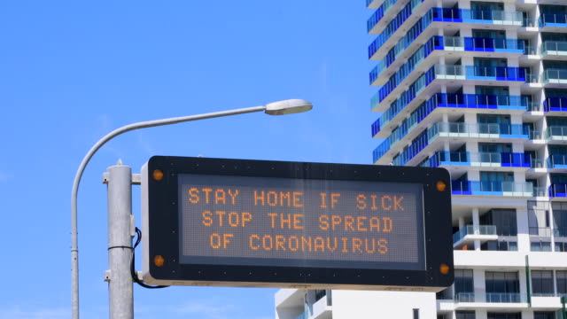 Freeway Coronavirus Warning Sign COVID-19