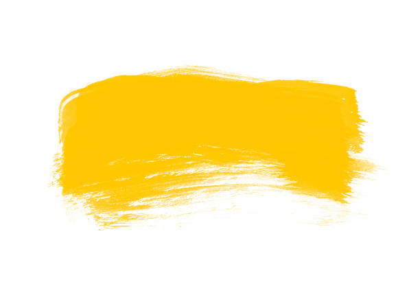 istock Yellow color graphic brush strokes design effect for background 1215451728