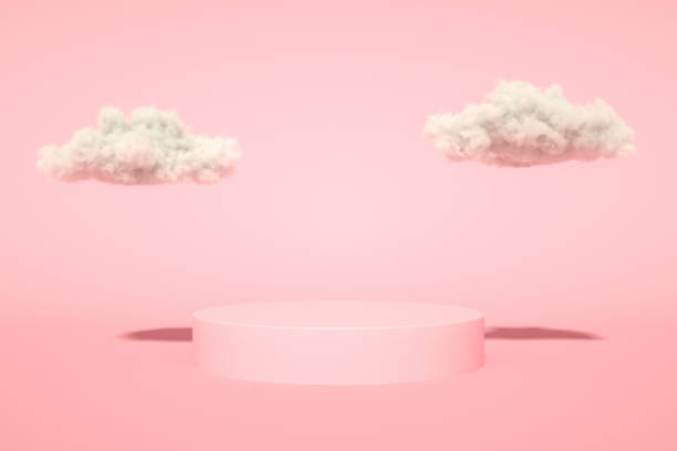 istock 3D Empty Product Stand, Platform, Podium with Cloud and Sunlight 1215455931