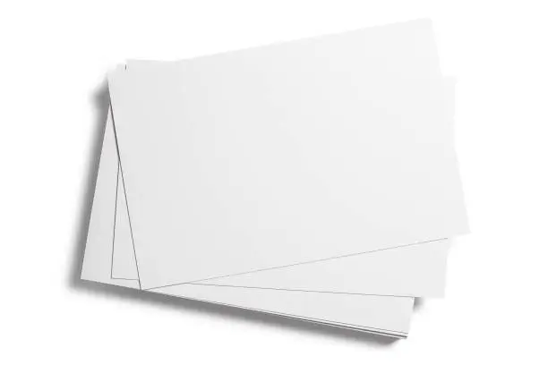 Blank cards, tickets or flyers, isolated on white background