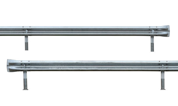 istock Guard rail road fence steel barrier 1215461349
