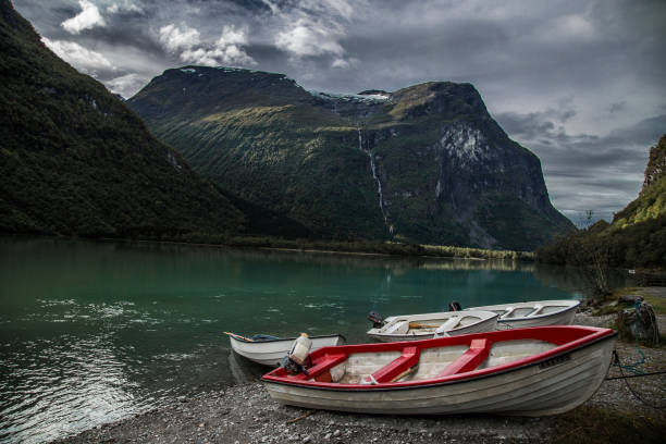 istock Lovatnet Lake views around Geiranger, in Norway 1215464291