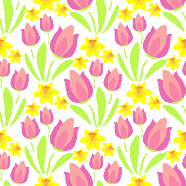 Spring flowers vector art illustration