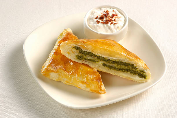 flaky pastry with spinach