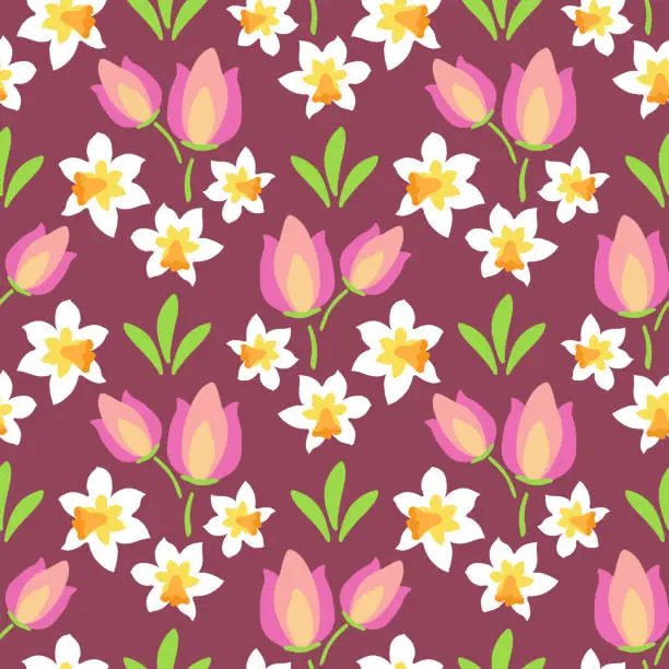 Vector illustration of Spring flowers