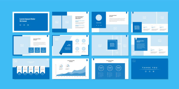минимальный фоновый шаблон презентации слайдов. шаблон бизнес-презентации - slide stock illustrations