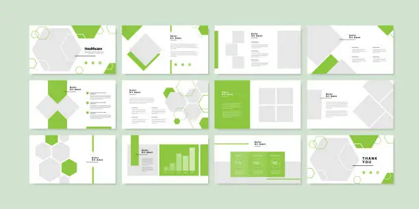 Vector illustration of Minimal slides presentation background template. healthcare presentation template