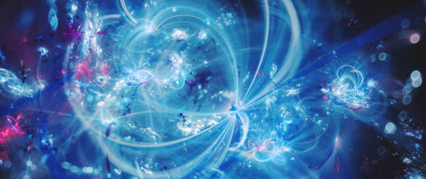 istock Blue glowing abstract widescreen ethereal fantasy abstract background 1215467621