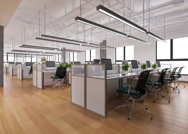 istock 3d rendering business meeting and working room on office building 1215467705