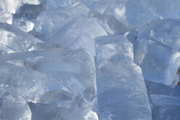 istock Pile of ice on a river 1215468378