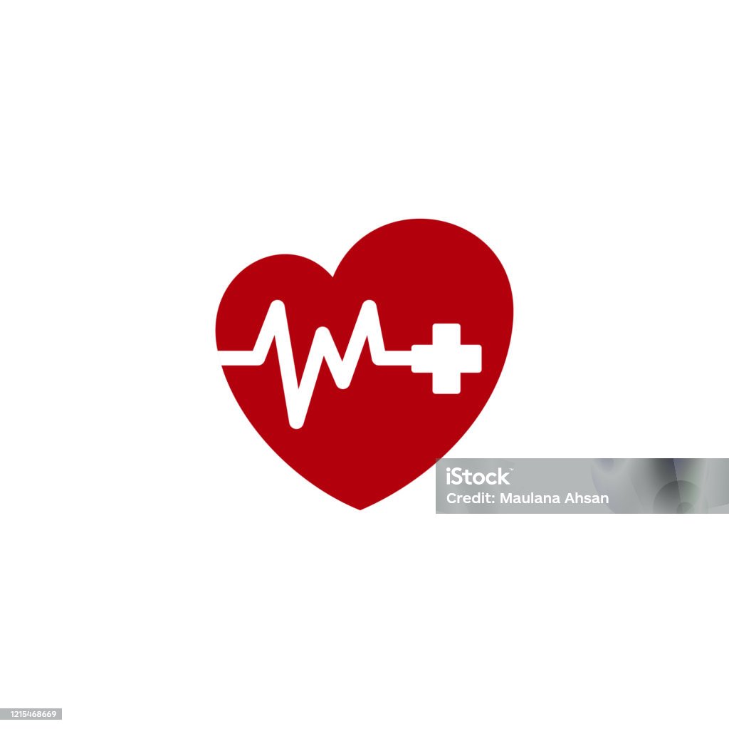 Nhịp Tim Với Hình Minh Họa Vector Đường Xung Biểu Tượng Biểu Tượng ...