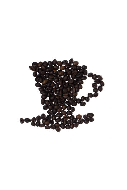 istock Cup of coffee beans on white background 1215470594