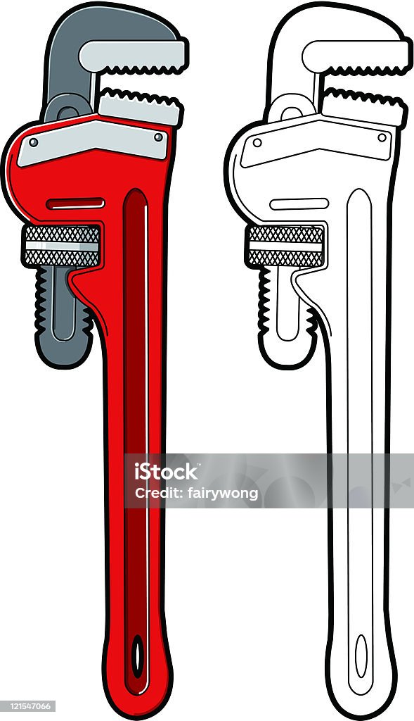 pipe wrench - Vetor de Chave Inglesa - Chave de porcas royalty-free