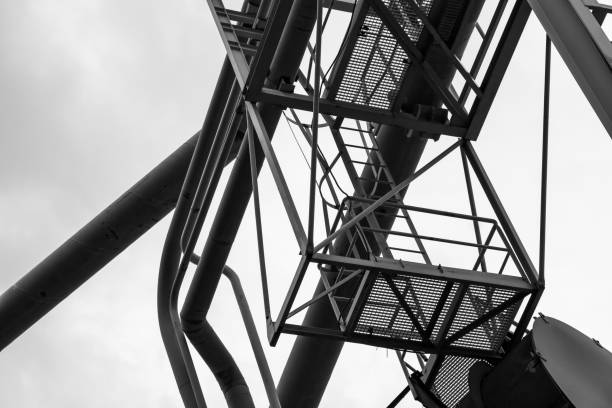 istock Black and white abstract industrial backround 1215476201