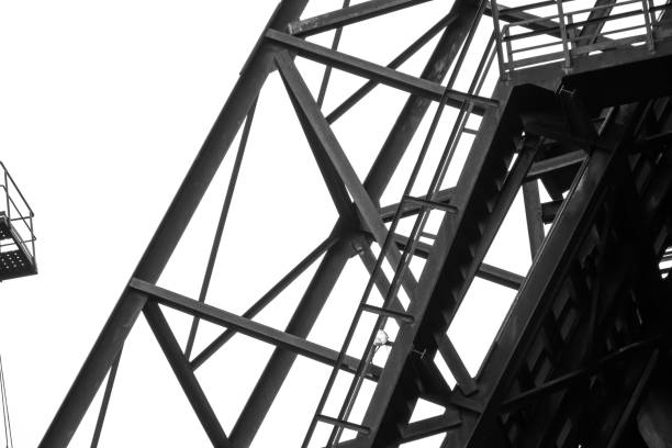 istock Black and white abstract industrial backround 1215476225